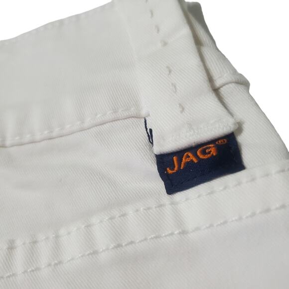 Jag Jeans Mid Rise Wide Leg Stretch Nautical Silver Buttons White Pants Jeans 8 - Picture 9 of 9